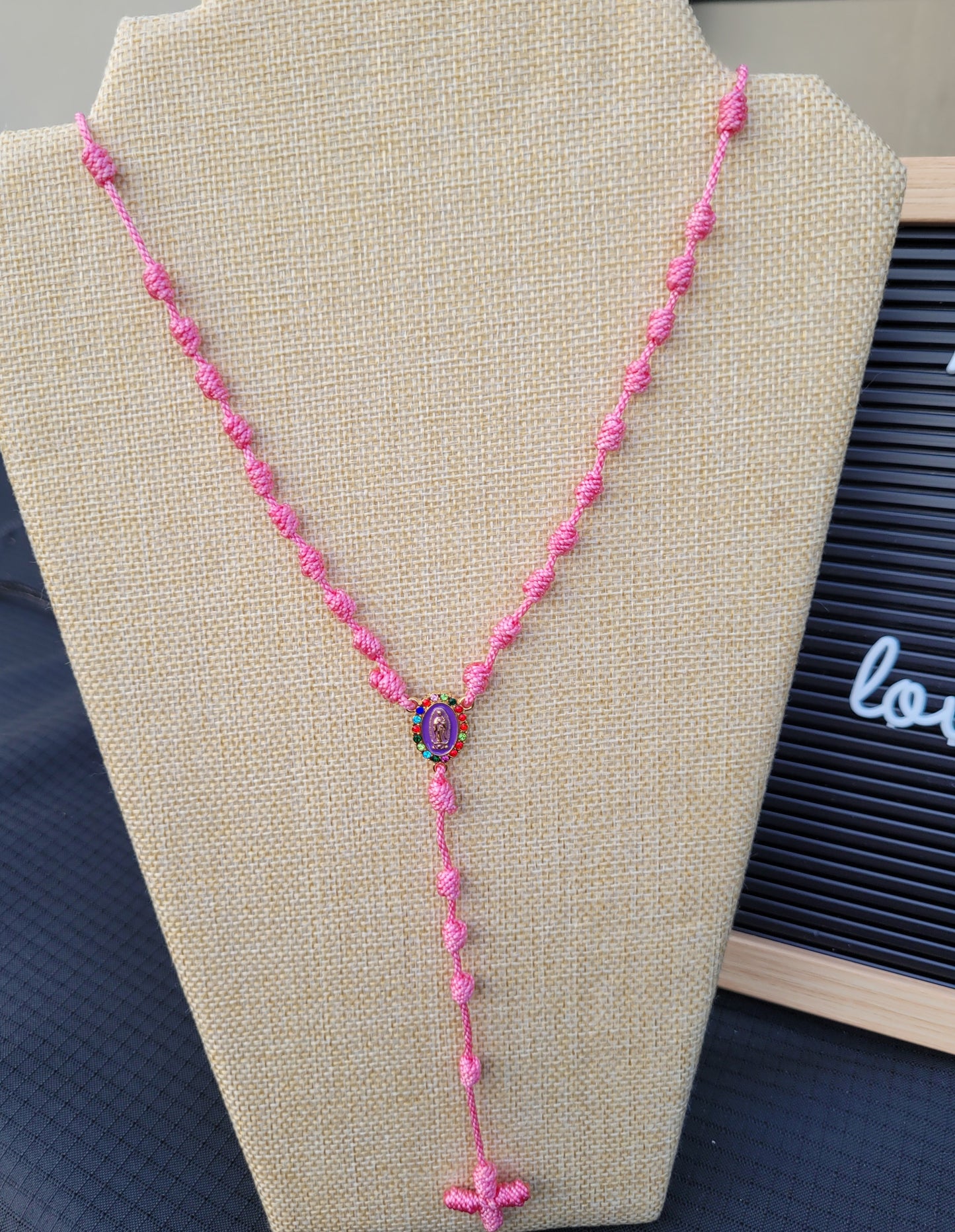 Collar Rosario tejido/ Woven Rosary Necklace