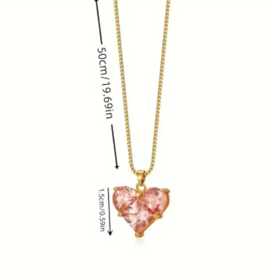 Cadena corazón rosado / Pink Heart Chain
