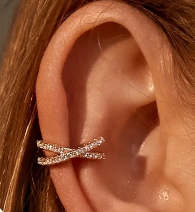 Earcuff doble con circones /Double Earcuff with zircons