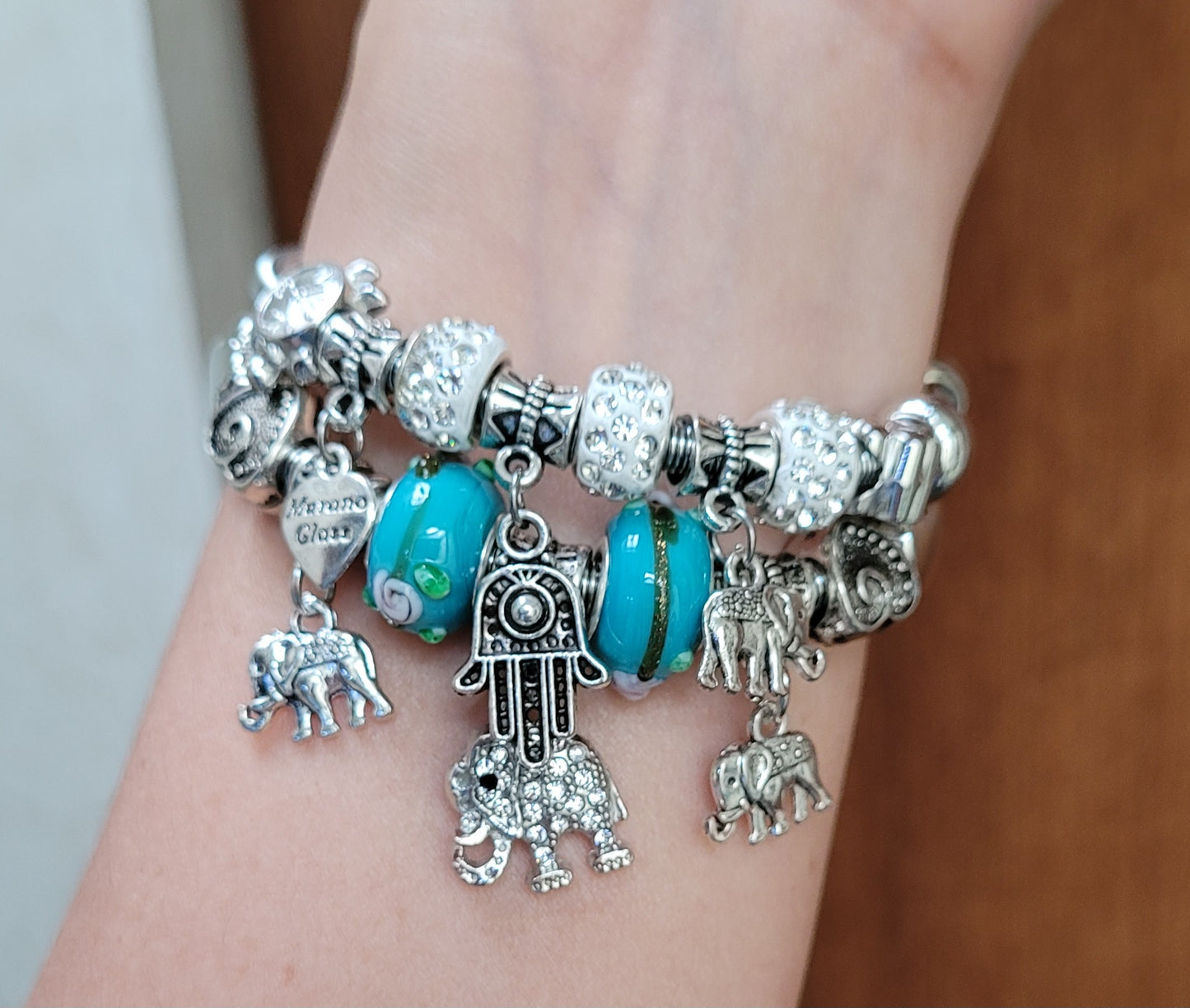 Set de 2 pulseras estilo Pandora / Set of 2 Pandora style bracelets