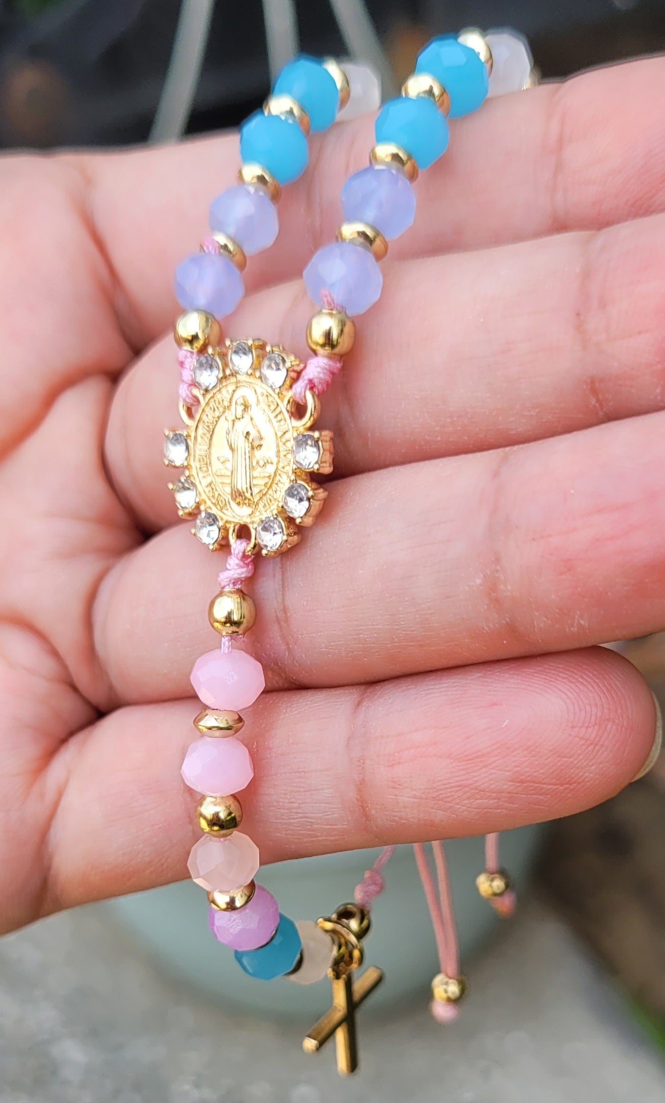 Pulsera tipo rosario San Benito de Abad / Saint Benedict of Abad rosary bracelet