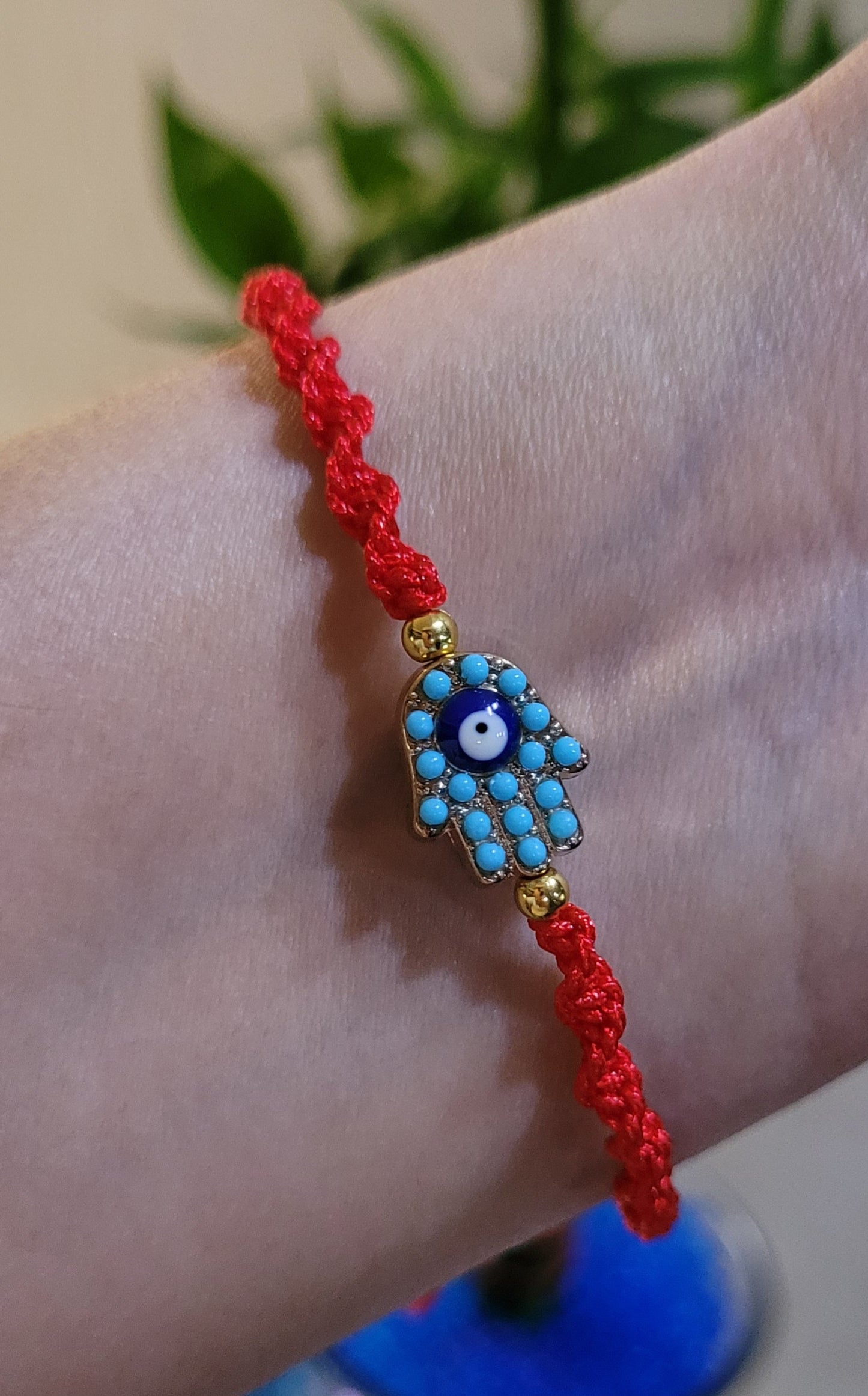 Pulsera Mano de Fatima turqueza/ Turquoise Fatima Hand Bracelet