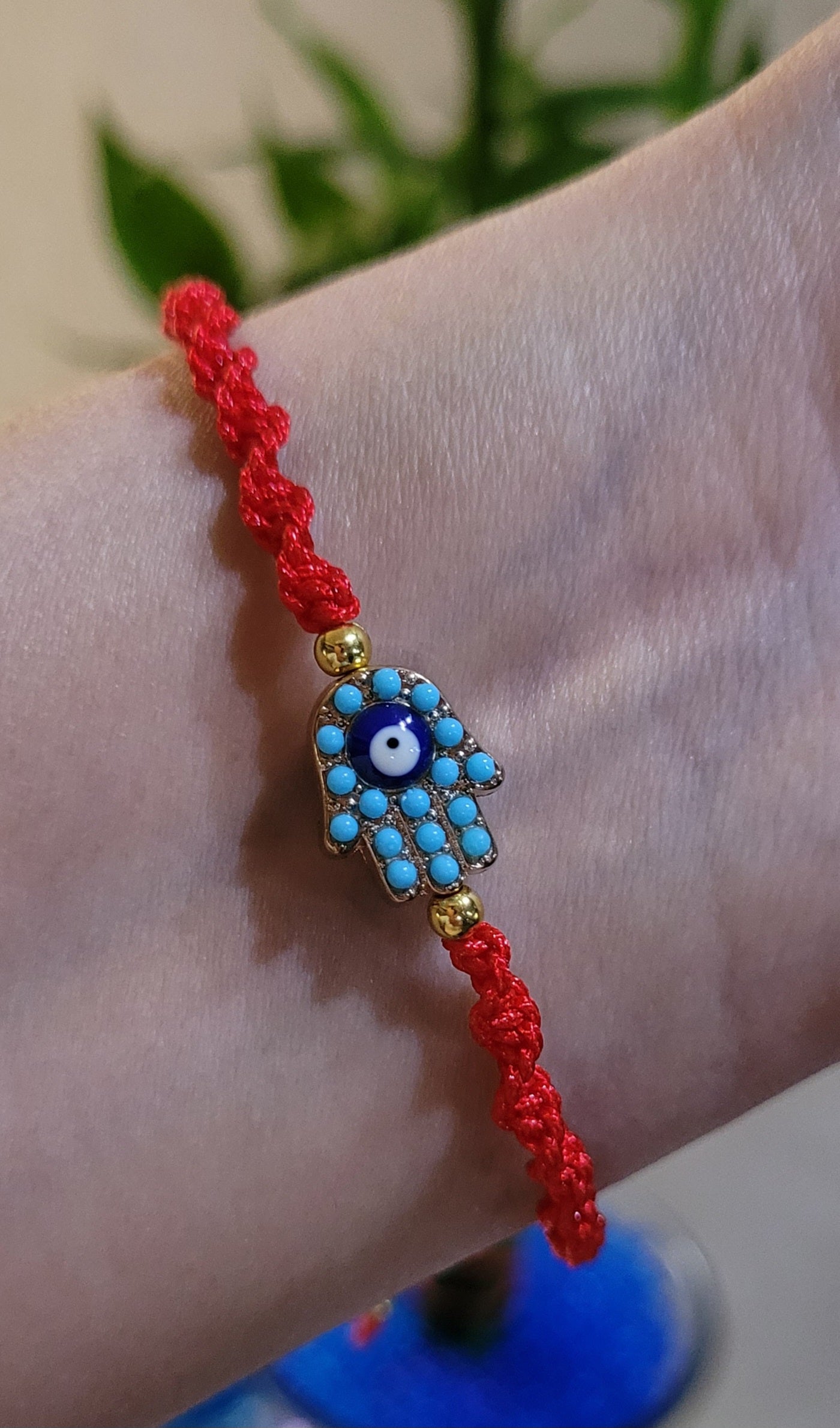 Pulsera Mano de Fatima turqueza/ Turquoise Fatima Hand Bracelet