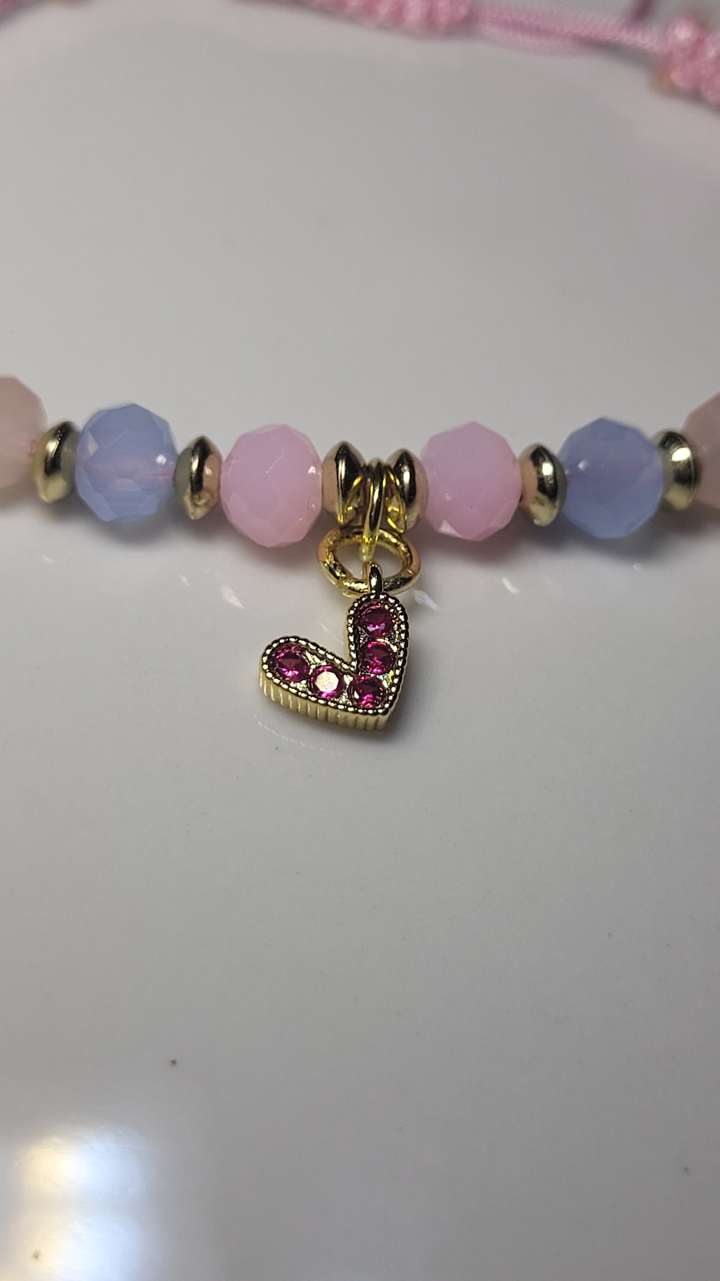 Pulsera corazon rosada / Pink heart Bracelet