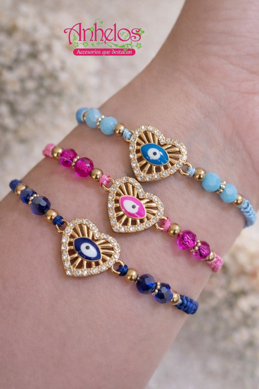 Pulsera Ojo Turco Corazón/ Evil Eye Heart Bracelet