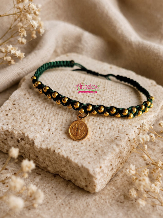 Pulsera San Benito Verde Elegante/ Elegant Green St. Benedict Bracelet