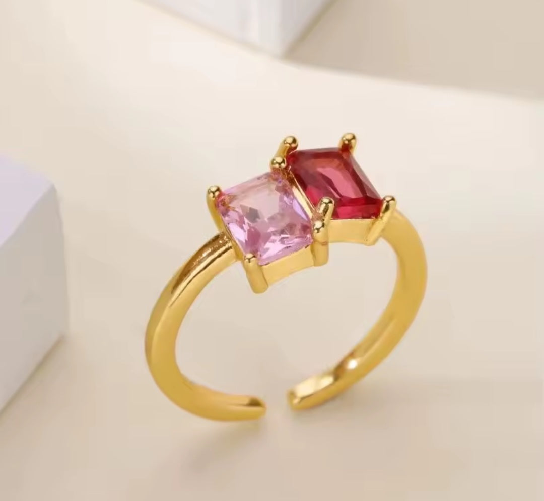 Anillos finos ajustables con circones/ Adjustable dainty rings with cubic zirconia