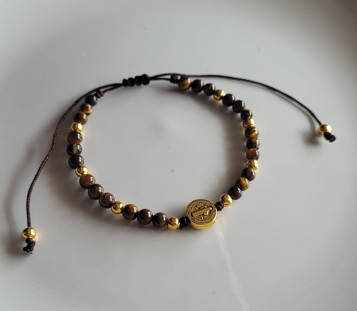 Pulsera San Benito Piedras Naturales/ St. Benedict Natural Stone Bracelet