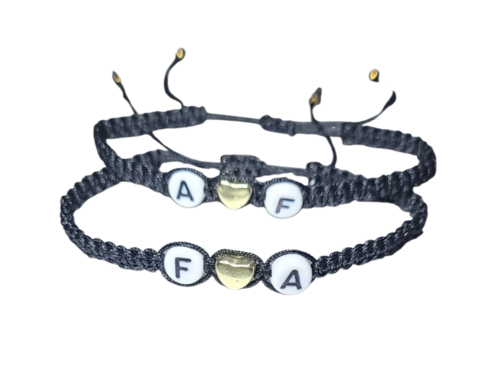 Set de pulseras personalizadas para parejas o amistad/ Personalized bracelet set for couples or friends