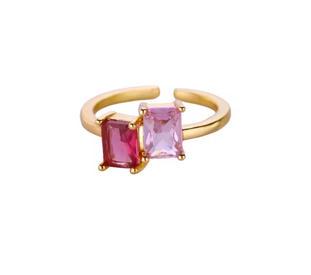 Anillos finos ajustables con circones/ Adjustable dainty rings with cubic zirconia