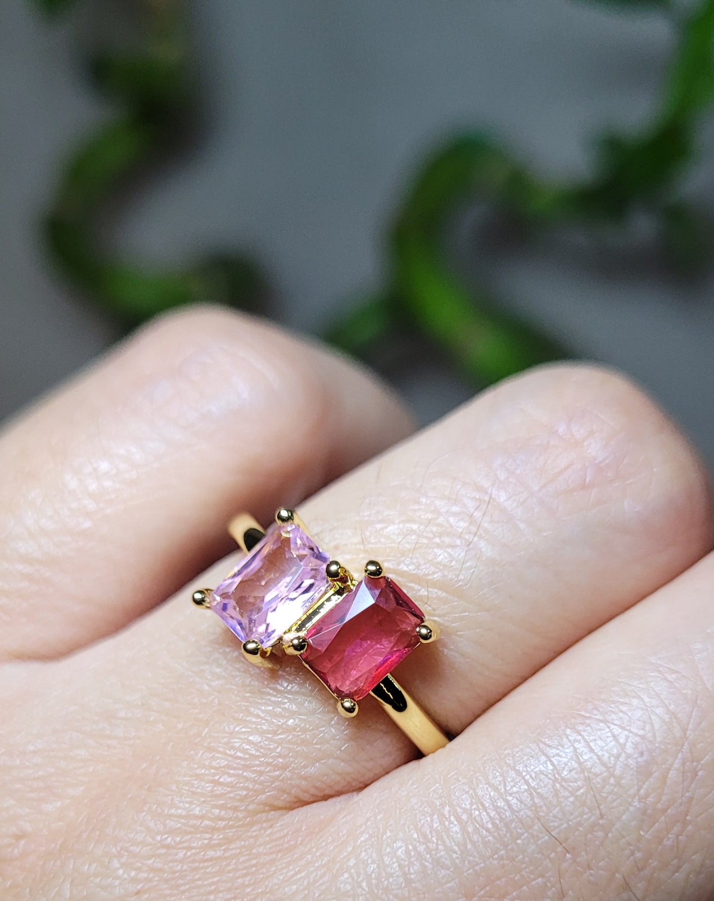 Anillos finos ajustables con circones/ Adjustable dainty rings with cubic zirconia