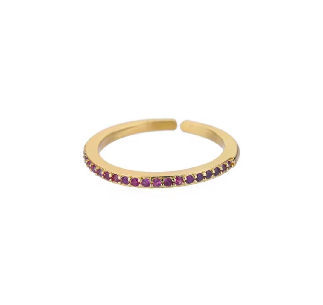Anillo fino ajustable con circones/ Adjustable slim ring with cubic zirconia