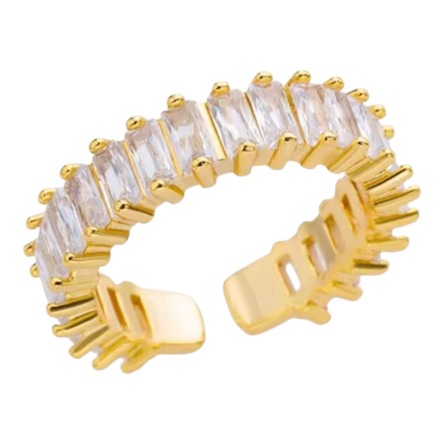 Anillo de acero inoxidable ajustable con circones/ Adjustable stainless steel ring with zircons