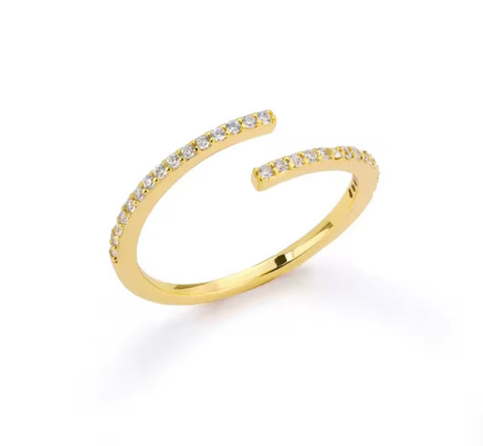 Anillos finos ajustables con circones/ Adjustable dainty rings with cubic zirconia