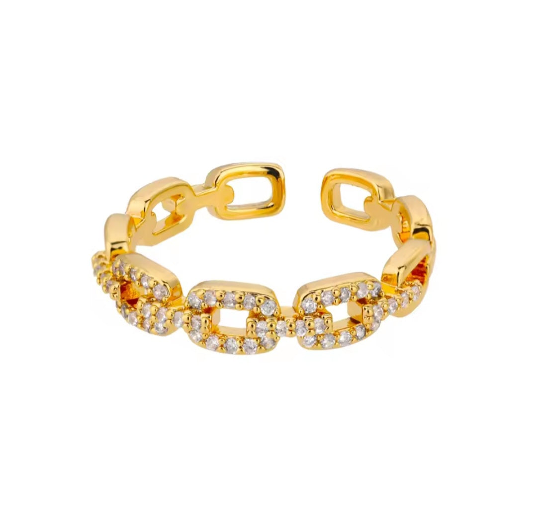 Anillos finos ajustables con circones/ Adjustable dainty rings with cubic zirconia