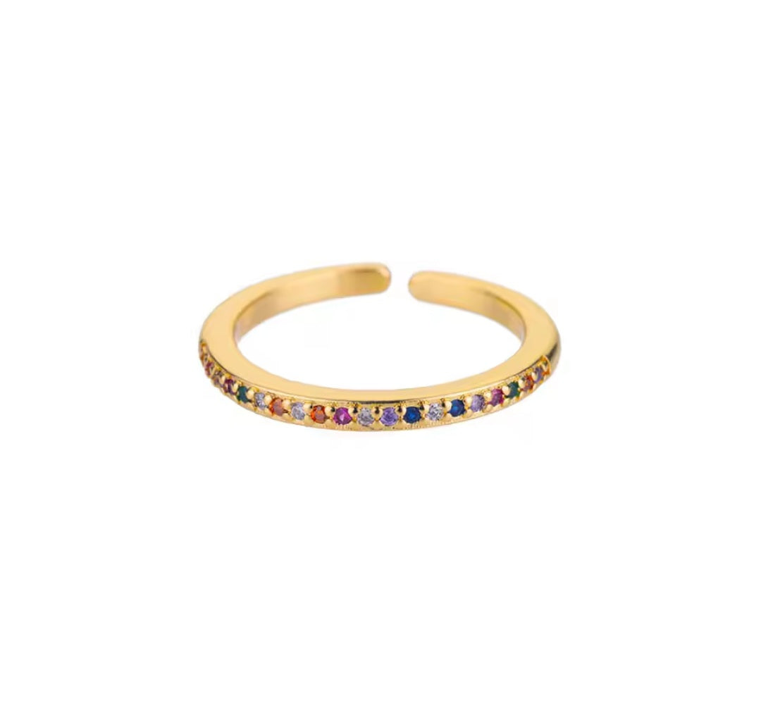 Anillo fino ajustable con circones/ Adjustable slim ring with cubic zirconia