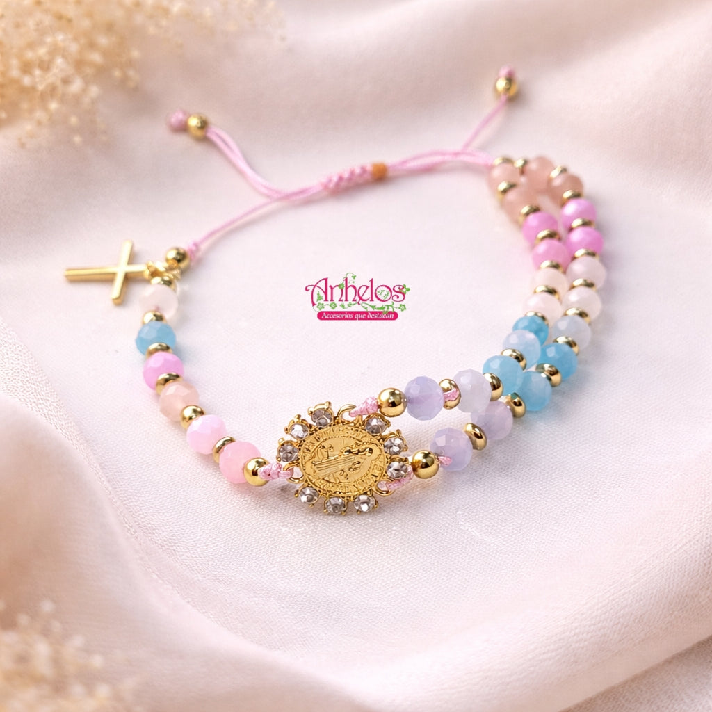 Pulsera tipo rosario San Benito de Abad / Saint Benedict of Abad rosary bracelet