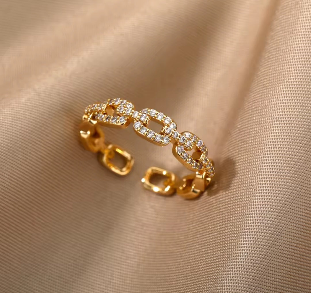 Anillos finos ajustables con circones/ Adjustable dainty rings with cubic zirconia