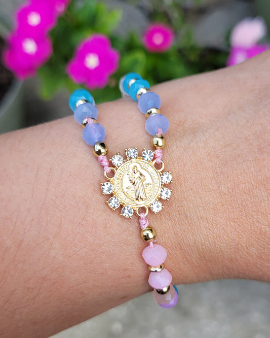 Pulsera tipo rosario San Benito de Abad / Saint Benedict of Abad rosary bracelet