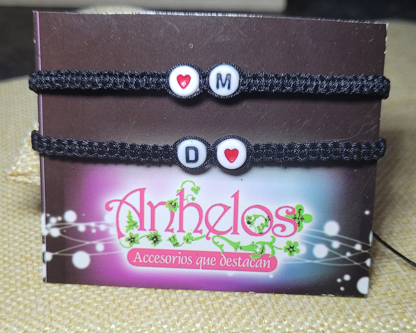 Set de pulseras personalizadas para parejas o amistad/ Personalized bracelet set for couples or friends