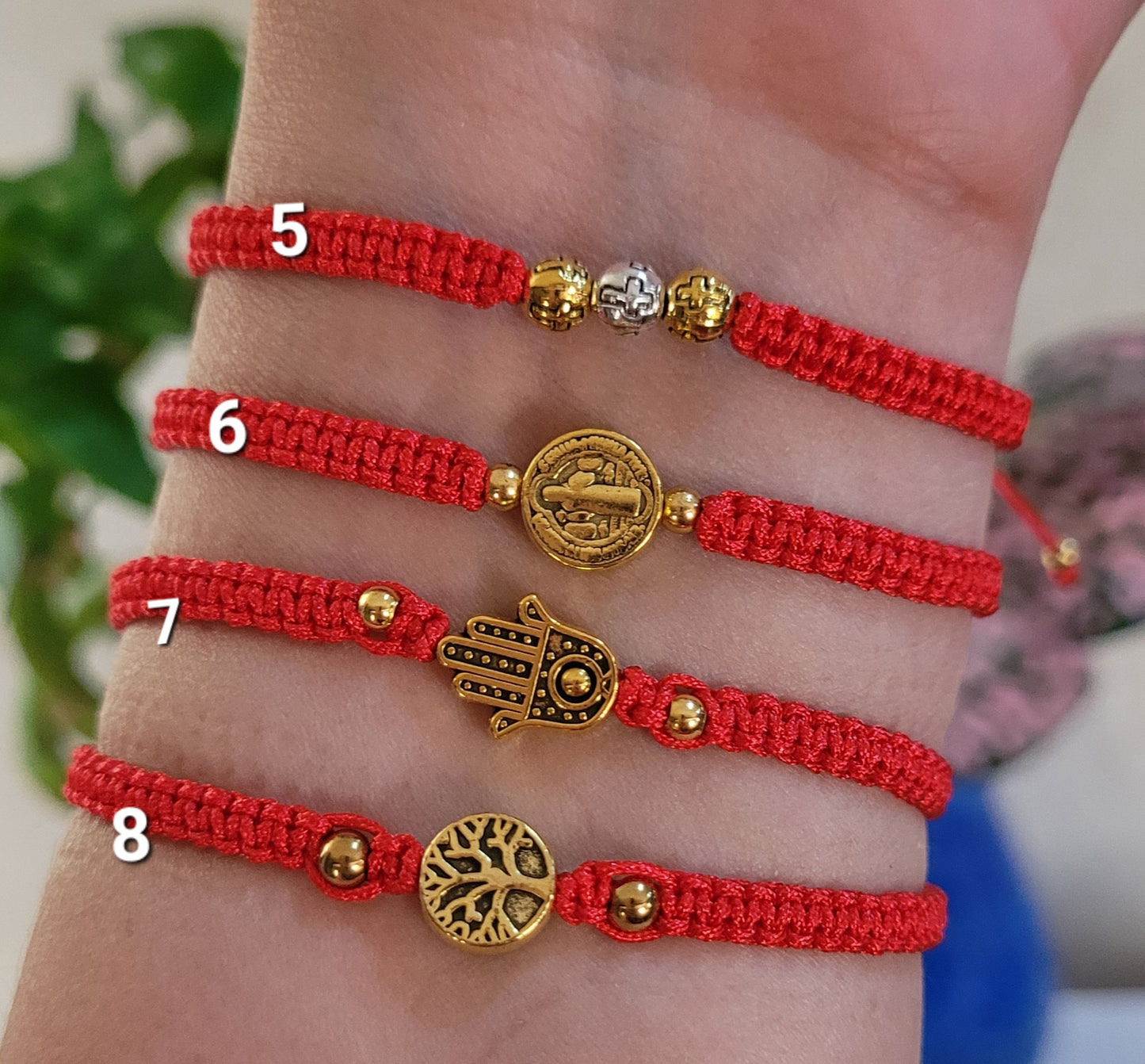 Pulseras tejidas Hilo Rojo de Protección/ Red Thread Protection Woven Bracelets