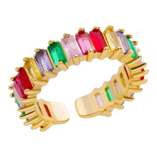 Anillo de acero inoxidable ajustable con circones/ Adjustable stainless steel ring with zircons